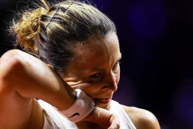 in the picture Tatjana Maria Tatjana Maria GER vs Ella Seidel GER GER, Porsche Tennis Grand Prix GP Stuttgart 2025, WTA500, 16 04 2025 GER, Porsche Tennis Grand Prix GP Stuttgart 2025, WTA500, 16 04 2025 Stuttgart Copyright: xEibner-Pressefoto RogerxBuerkex EP
