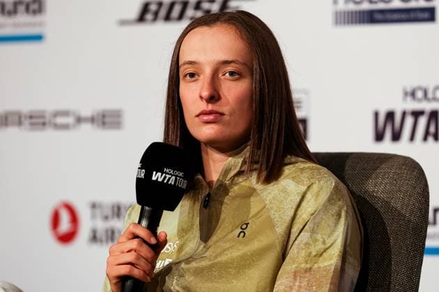 Interview with Iga Swiatek GER, Porsche Tennis Grand Prix GP Stuttgart 2025, WTA500, 16 04 2025 GER, Porsche Tennis Grand Prix GP Stuttgart 2025, WTA500, 16 04 2025 Stuttgart Copyright: xEibner-Pressefoto RogerxBuerkex EP