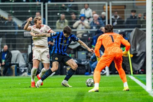 16 04 2025, Inter Milan vs FC Bayern Munich, UEFA Champions League, quarter-final second leg Harry Kane FC Bayern Muenchen, 9 Yann Sommer Inter Milan, 1 Copyright: xBahhoxKarax