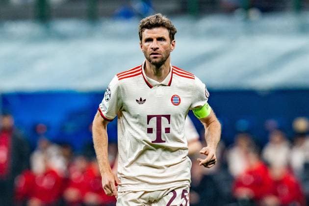 16 04 2025, Inter Milan vs FC Bayern Munich, UEFA Champions League, quarter-final second leg Thomas Müller FC Bayern Muenchen, 25 Copyright: xBahhoxKarax