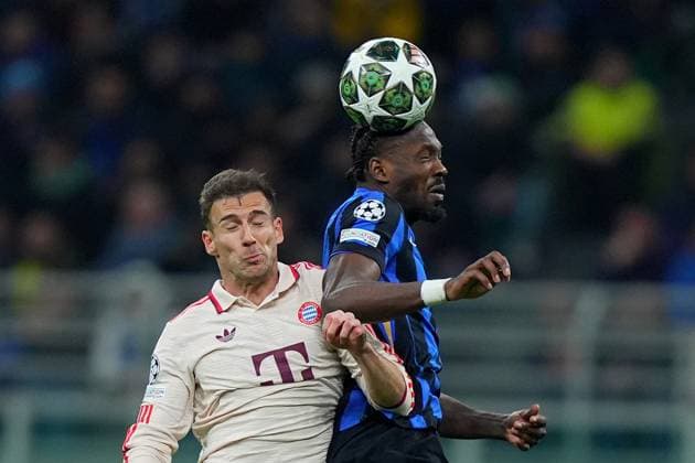 Inter Milan s Marcus Thuram .during the Uefa Champions League soccer match between Inter and Bayern Munich at San Siro Stadium in Milan , North Italy - , Wednesday April 16, 2025 . - Soccer  Copyright: xSpada LaPressex