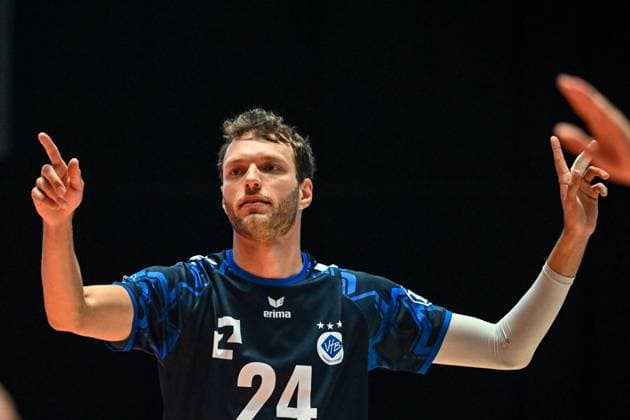 GER, VBL, VfB Friedrichshafen vs SVG Lüneburg 16 04 2025, Spacetech Arena, Friedrichshafen, GER, VBL, VfB Friedrichshafen vs SVG Lüneburg, in the picture Wessel Keemink Friedrichshafen, 24 nordphotoxGmbHx xHafner nph00200