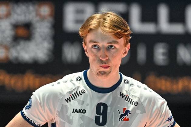 GER, VBL, VfB Friedrichshafen vs SVG Lüneburg 16 04 2025, Spacetech Arena, Friedrichshafen, GER, VBL, VfB Friedrichshafen vs SVG Lüneburg, in the picture Oskar Espeland Lueneburg, 9 nordphotoxGmbHx xHafner nph00200