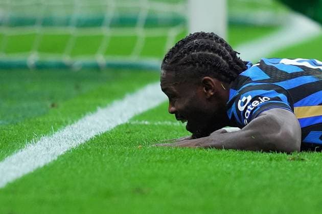 Inter Milan s Marcus Thuram during the Uefa Champions League soccer match between Inter and Bayern Munich at San Siro Stadium in Milan , North Italy - , Wednesday April 16, 2025 . - Soccer  Copyright: xSpada LaPressex