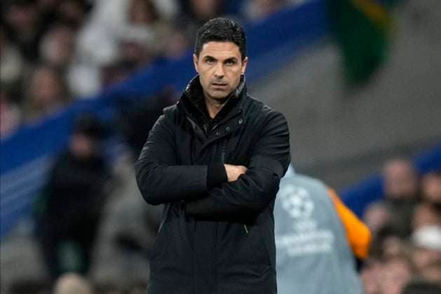 ESP: Real Madrid - Arsenal FC. UEFA Champions League match. Quarter-finals. Second leg. Arsenal FC head coach Mikel Arteta during the UEFA Champions League match, Quarter-finals, second leg, between Real Madrid and Arsenal FC played at Santiago Bernabeu Stadium on April 16, 2025 in Madrid Spain. kpng Copyright: xCesarxCebollax xPRESSINPHOTOx PS_250416_RMA_ARS_056