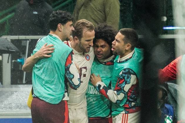 UEFA Champions League quarter-final Inter Milan FC Bayern Munich 16 04 2025 Harry Kane FC Bayern Munich, 9 UEFA Champions League quarter-final second leg Inter Milan FC Bayern Munich, Milan, San Siro on 16 04 2025 Copyright: xBEAUTIFULxSPORTS Wunderlx