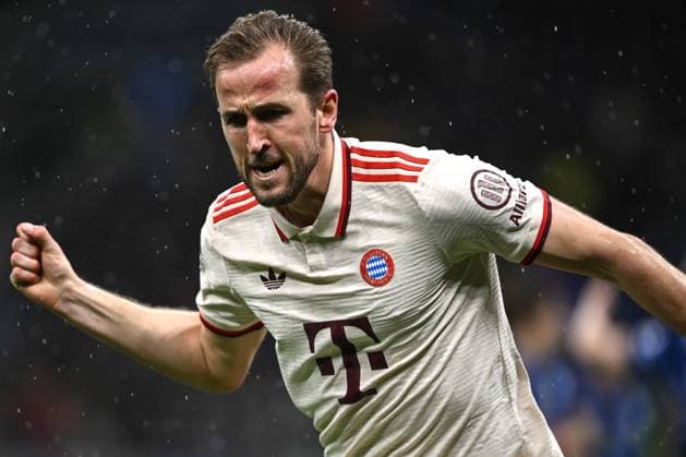 Cm Milano 16 04 2025 - Champions League Inter-Bayern Monaco foto Cristiano Mazzi Image nella foto: esultanza gol Harry Kane 