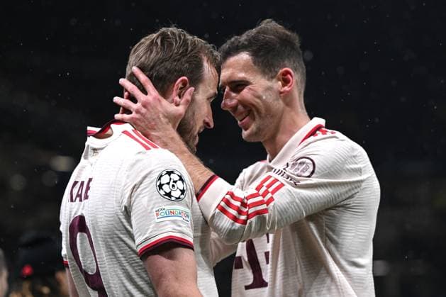 Cm Milano 16 04 2025 - Champions League Inter-Bayern Monaco foto Cristiano Mazzi Image nella foto: esultanza gol Harry Kane 