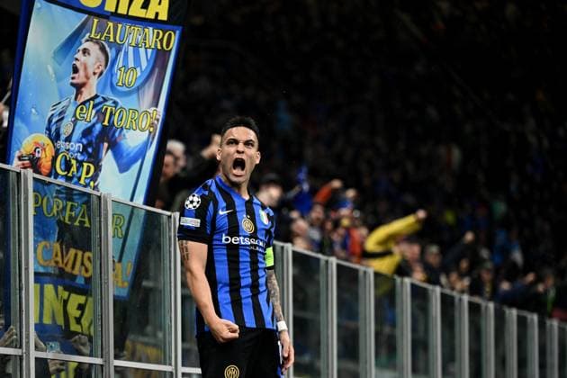 Db Milano 16 04 2025 - Champions League Inter-Bayern Monaco foto Daniele Buffa Image nella foto: esultanza gol Lautaro Martinez 