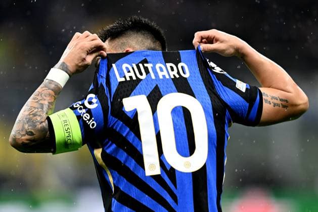Db Milano 16 04 2025 - Champions League Inter-Bayern Monaco foto Daniele Buffa Image nella foto: esultanza gol Lautaro Martinez 