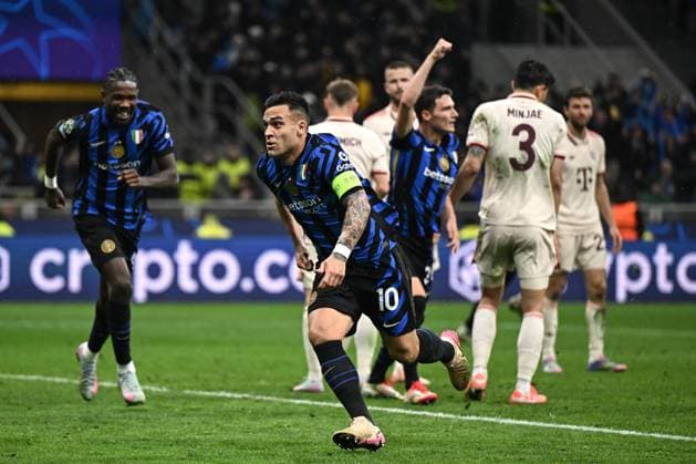 Db Milano 16 04 2025 - Champions League Inter-Bayern Monaco foto Daniele Buffa Image nella foto: esultanza gol Lautaro Martinez 