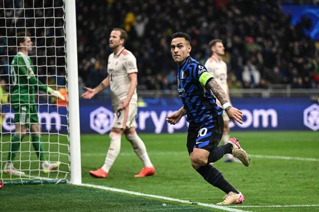 Db Milano 16 04 2025 - Champions League Inter-Bayern Monaco foto Daniele Buffa Image nella foto: esultanza gol Lautaro Martinez 