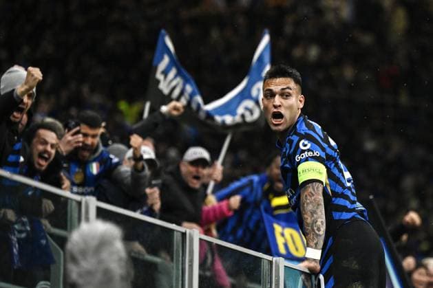 Db Milano 16 04 2025 - Champions League Inter-Bayern Monaco foto Daniele Buffa Image nella foto: esultanza gol Lautaro Martinez 