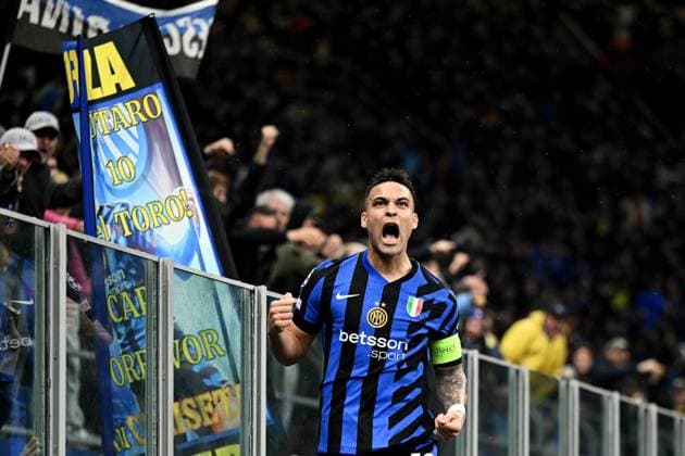 Db Milano 16 04 2025 - Champions League Inter-Bayern Monaco foto Daniele Buffa Image nella foto: esultanza gol Lautaro Martinez 