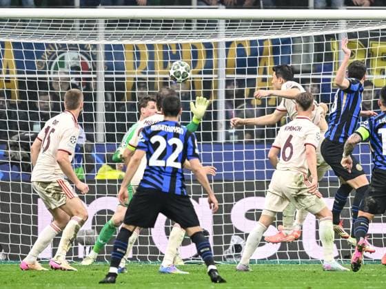 Benjamin Pavard FC Internazionale Milano scores his team s second goal during the UEFA Champions League 2024 25 Quarter Final Second Leg match between FC Internazionale Milano and FC Bayern München at San Siro on April 16, 2025 in Milan, Italy Photo by Harry Langer DeFodi Images
