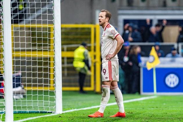 16 04 2025, Inter Milan vs FC Bayern Munich, UEFA Champions League, quarterfinal second leg Harry Kane FC Bayern Muenchen, 9 unhappy unhappy annoyed angry sad facial expressions gestures Copyright: xBahhoxKarax