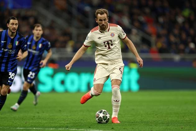 FC Internazionale - Fc Bayern Munchen Harry Kane of FC Bayern Munchen in action during the UEFA Champions League 2024 25 quarter-final second leg match between FC Internazionale and Fc Bayern Munchen at Stadio Giuseppe Meazza (San Siro) on Aprill 16 2025 in Milan, Italy . Milano Stadio Giuseppe Meazza Italy Copyright: xMarcoxCanonierox