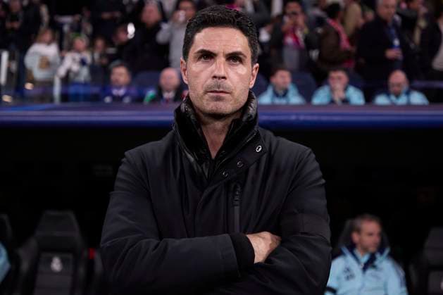 Fußball, CL, Real Madrid - FC Arsenal April 16, 2025, Madrid, Spain: Mikel Arteta, the head coach of Arsenal FC, looks on during the UEFA Champions League 2024 25 Quarter Final Second Leg match between Real Madrid CF and Arsenal FC at Santiago Bernabeu Stadium. Final score: Real Madrid CF 1 : 2 Arsenal FC Madrid Spain - ZUMAs197 20250416_aaa_s197_094 Copyright: xFedericoxTitonex