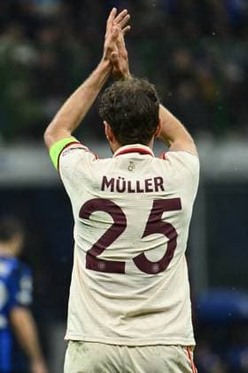 CALCIO - UEFA Champions League - Inter - FC Internazionale vs Bayern Munich Thomas Muller of F.C. Bayern Munchen particPhoto by IPA ABACAPRESS.COMtes in the UEFA Champions League 2024 25 Quarter Final Second Leg match between FC Internazionale Milano and FC Bayern Munchen at San Siro Stadium on April 16, 2025 in Milan, Italy Milan Italy  Copyright: xIPAxSport ABACAx