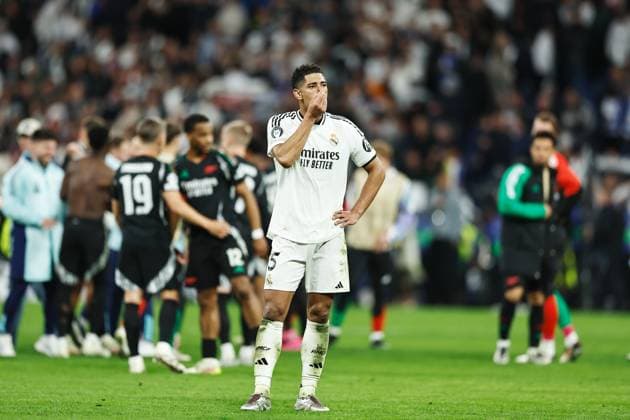 Fußball, CL, Real Madrid - FC Arsenal Jude Bellingham (Real), APRIL 16, 2025 - Football Soccer : Bellingham dejected after lossing UEFA Champions League Quarter-finals 2nd leg match between Real Madrid CF 1-2 Arsenal FC at the Estadio Santiago Bernabeu in Madrid, Spain. Noxthirdxpartyxsales  (287881274)