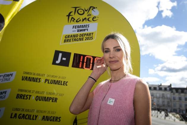 à 100 jours du grand départ du Tour de France Femme PHOTOPQR LE TELEGRAMME Vincent Le Guern ; ; 17 04 2025 ; Vannes (56) 17-04-2025 : à 100 jours du grand départ du Tour de France Femmes, Marion Rousse, directrice de l épreuve, était à Vannes pour lancer le compte à rebours Vannes, France, april 17th 2025. 100 days before the start of the cycling race Women s Tour de France France  Copyright: xPHOTOPQR LExTELEGRAMME MAXPPPxVincentxLexGuernx 20250417TGB8505 20250417TGB8505