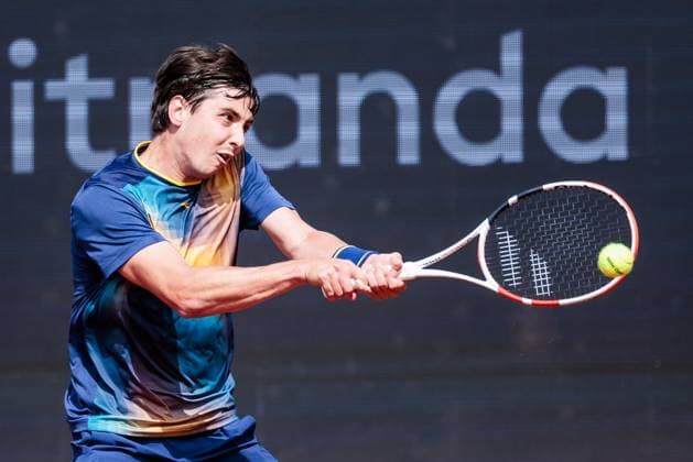 BMW Open Munich ATP 500 17 04 2025 Alexander Shevchenko Kazakhstan in match against Francisco Cerundolo Argentina BMW Open by Bitpanda Munich ATP 500 Day 6, Munich, MTTC Iphitos on 17 04 2025 Copyright: xBEAUTIFULxSPORTS Wunderlx