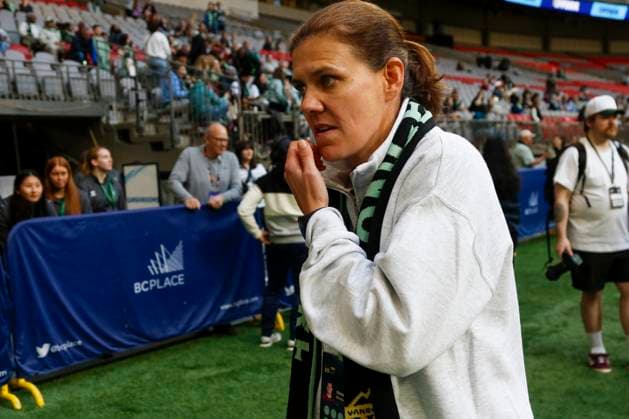 April 16, 2025, Vancouver, Vancouver, Bc, Canada: Christine Sinclair(C) ex Canadian soccer player in the Inaugural game of the Northern Super League(NSL) is a top-division professional women s soccer league in Canada first game between Vancouver Rise and Calgary Wild at BC Place Stadium in Vancouver, Canada, on April 19, {2025}. ( ) Vancouver Canada - ZUMAp175 20250416_zsa_p175_043 Copyright: xTomazxJr Pximagesx