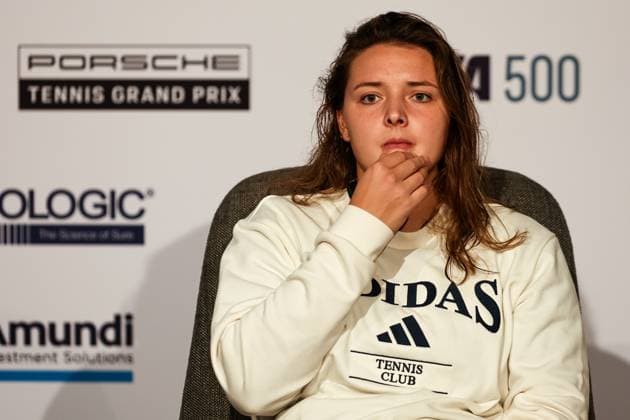 Jule Niemeier in an interview after the match GER, Porsche Tennis Grand Prix GP Stuttgart 2025, WTA500, 17 04 2025 GER, Porsche Tennis Grand Prix GP Stuttgart 2025, WTA500, 17 04 2025 Stuttgart Copyright: xEibner-Pressefoto RogerxBuerkex EP