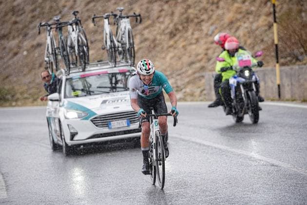 Edison Alejandro Callejas Santos (Petrolike) in action during the Giro dÕAbruzzo, stage from San Demetrio ne Vestini to Roccaraso (Aremogna) (160 km) - Abruzzo - Thursday, April 17, 2025. - cycling .  Copyright: xMarcoxAlpozzi LaPressex