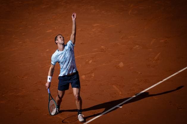Laslo Djere Serbia seen during the round of 16 match for the ATP 500 Barcelona Open Banc Sabadell 2025 Conde de Godo at Real Club de Tenis de Barcelona, in Barcelona, Spain on April 17, 2025 Photo by Felipe Mondino Copyright: x@FELIPExMONDINOx