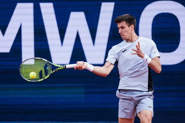 BMW Open Munich ATP 500 17 04 2025 Fabian Marozsan Hungary in match against Ugo Humbert France BMW Open by Bitpanda Munich ATP 500 Day 6, Munich, MTTC Iphitos on 17 04 2025 Copyright: xBEAUTIFULxSPORTS Wunderlx