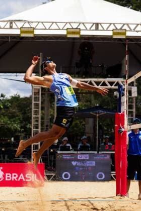 Beach Pro Tour Elite 16 in Brasilia BRASÍLIA, DF - 17.04.2025: BEACH PRO TOUR ELITE 16 IN BRASILIA - Arthur and Adrielson face Evans. and Budinger during the BEACH PRO TOUR - ELITE 16 - BRASILIA held at the Sarah Kubitschek City Park in Brasília, DF. (Photo: Wagner Araújo Fotoarena) x2723469x  WagnerxAraújo