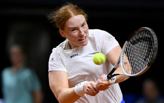 Ella Seidel GER Action Tennis Ladies Porsche Cup Porsche Tennis Grand Prix GP Stuttgart 2025 Porsche Arena 17 04 2024 DFL REGULATIONS PROHIBIT ANY USE OF PHOTOGRAPHS AS IMAGE SEQUENCES AND OR QUASI VIDEO Tennis Ladies Porsche Cup Porsche Tennis Grand Prix GP Stuttgart 2025