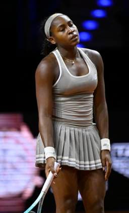 Coco Gauff USA disappointed Tennis Womens Porsche Cup Porsche Tennis Grand Prix GP Stuttgart 2025 Porsche Arena 17 04 2024 DFL REGULATIONS PROHIBIT ANY USE OF PHOTOGRAPHS AS IMAGE SEQUENCES AND OR QUASI VIDEO Tennis Womens Porsche Cup Porsche Tennis Grand Prix GP Stuttgart 2025