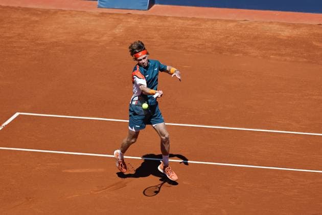 Andrey Rublev (RUS), APRIL17, 2025 - Tennis : Rublev during singles round of 16 match against Davidovich Fokina on the Barcelona Open Banc Sabadell tennis tournament at the Real Club de Tenis de Barcelona in Barcelona, Spain. Noxthirdxpartyxsales  (287934368)