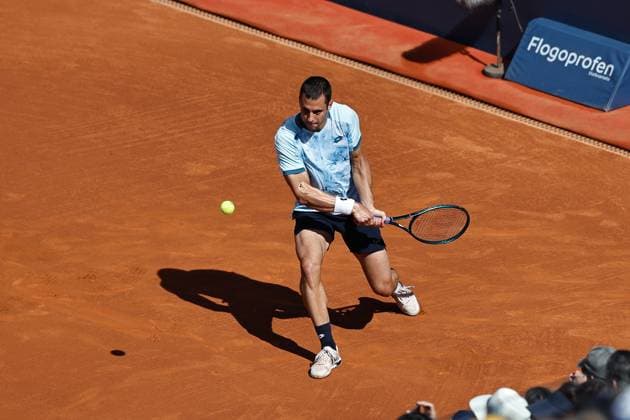 Laslo Djere (SRB), APRIL17, 2025 - Tennis : Laslo Djere during singles round of 16 match against Carlos Alcaraz on the Barcelona Open Banc Sabadell tennis tournament at the Real Club de Tenis de Barcelona in Barcelona, Spain. Noxthirdxpartyxsales  (287934874)