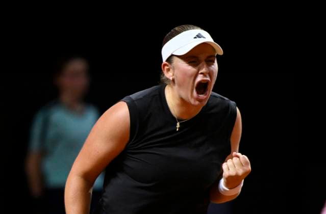 Jelena Ostapenko LAT jubilation, joy, emotion, emotional, cheers, happiness, happy, gesture gesture Tennis Ladies Porsche Cup Porsche Tennis Grand Prix GP Stuttgart 2025 Porsche Arena 17 04 2024 DFL REGULATIONS PROHIBIT ANY USE OF PHOTOGRAPHS AS IMAGE SEQUENCES AND OR QUASI VIDEO Tennis Ladies Porsche Cup Porsche Tennis Grand Prix GP Stuttgart 2025