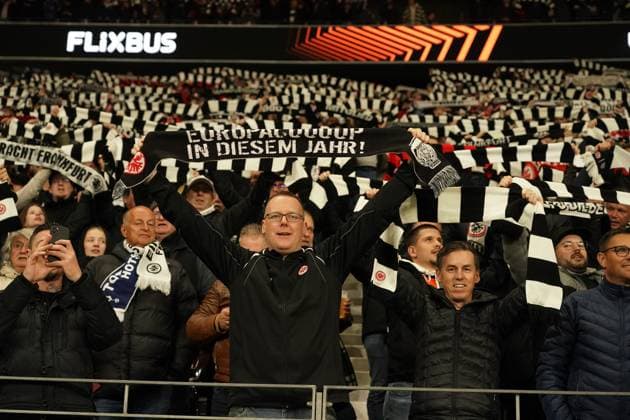 Eintracht fans claim the European Cup this year Frankfurt 17 04 2025 Eintracht Frankfurt vs Tottenham Hotspur, Deutsche Bank Park, UEFA Europa League quarter-final second leg