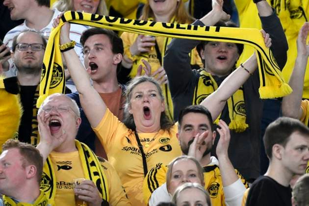 Fans of Bodo Glimt cheer on during the Europa League football match between SS Lazio and Bodo Glimt at Olimpico stadium in Rome (Italy), April 17, 2025. AndreaxStaccioli