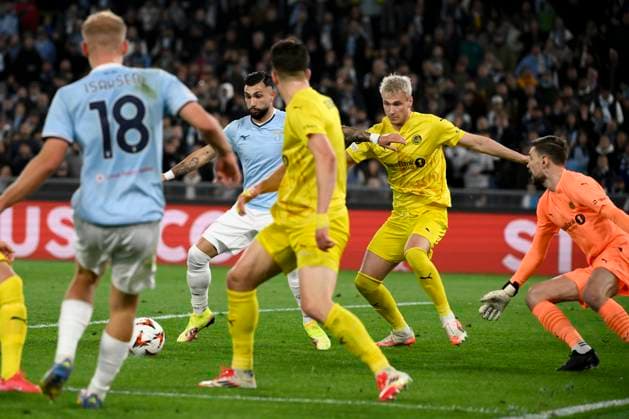 Valentin Mariano Jose Castellanos Gimenez Taty of SS Lazio (c) scores the goal of 1-0 during the Europa League football match between SS Lazio and Bodo Glimt at Olimpico stadium in Rome (Italy), April 17, 2025. AndreaxStaccioli