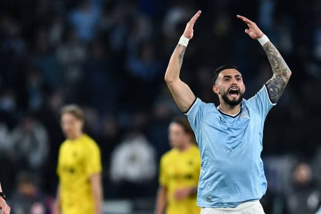 Dc Roma 17 04 2025 - Europa League Lazio-FK Bodo Glimt foto Domenico Cippitelli Image nella foto: esultanza gol Valentin Taty Castellanos 