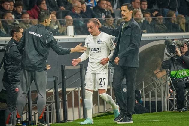 Football UEFA Europa League 2024 2025, quarter-final second leg Eintracht Frankfurt vs Tottenham Hotspur Deutsche Bank Park Frankfurt Mario Götze Eintracht Frankfurt, 27 injured substituted Copyright: xJOERANxSTEINSIEKx