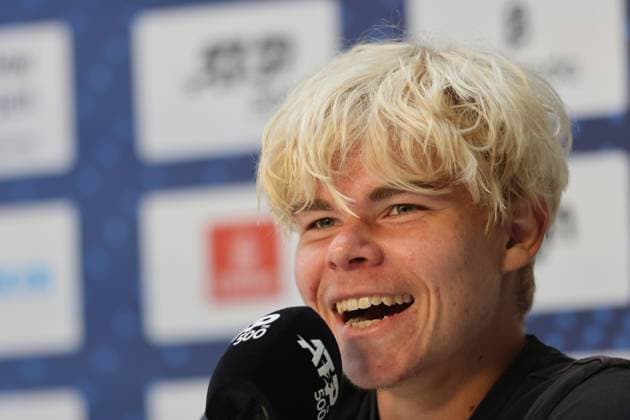Diego Dedura Palomero GER is in a good mood, laughs, jokes, press conference Tennis BMW Open by Bitpanda ATP 500 Munich 17 04 2025 PHOTO Mladen Lackovic LakoPress