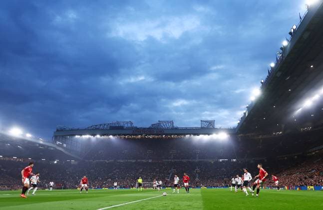 A general view during the match Manchester United, ManU v Olympique Lyonnais, UEFA Europa League, Quarter Final, Second Leg, Football, Old Trafford, Manchester, UK - 17 Apr 2025 EDITORIAL USE ONLY No use with unauthorised audio, video, data, fixture lists, club league logos or live services. Online in-match use limited to 120 images, no video emulation. No use in betting, games or single club league player publications.  Copyright: xMattxWest Shutterstockx 15253946ad