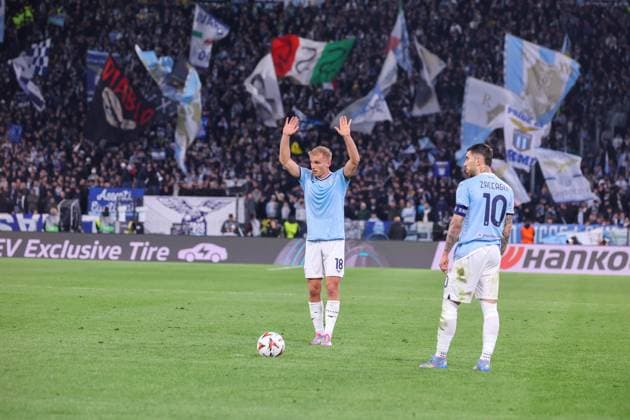 April 17, 2025, Roma, Lazio, ITALY: 17 04 2025 Rome, Stadio Olimpico, football match valid for UEFA Europa League 2024 24 between SS Lazio vs SSC vs FC Bodo Glimt.In photo: Gustav Isaksen of SS Lazio Roma ITALY - ZUMAs236 20250417_aap_s236_133 Copyright: xFabioxSassox
