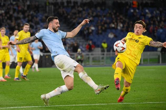 CALCIO - UEFA Europa League - SS Lazio vs FK Bodo Glimt Lazioâ??s Mario Gila during the UEFA Europa League 2024-2025 football match between SS Lazio and FK Bodo Glimt at the Olympic Stadium in Rome on April 17, 2025. Rome Italy  Copyright: xIPAxSport ABACAx