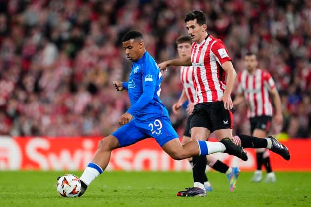 Athletic Club v Rangers FC - UEFA Europa League 2024 25 Quarter Final Second Leg Hamza Igamane centre-forward of Rangers FC and Morocco during the UEFA Europa League 2024 25 Quarter Final Second Leg match between Athletic Club and Rangers FC at Estadio de San Mames on April 17, 2025 in Bilbao, Spain. Bilbao Spain  Copyright: xJosexBretonx originalFilename:bretonhernandez-athletic250417_npnaQ.jpg