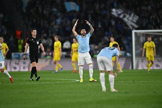 FC Internazionale Milano v FC Bayern Munchen - UEFA Champions League 2024 25 Quarter Final Second Leg Valentin Castellanos of S.S. Lazio celebrates after scoring the goal to make it 1-0 during the UEFA Champions League 2024 25 Quarter Final Second Leg match between FC Internazionale Milano and FC Bayern Munchen at San Siro Stadium in Milan, Italy, on April 16, 2025 Milan Italy  Copyright: xDomenicoxCippitellix originalFilename:cippitelli-fcintern250417_npid4.jpg