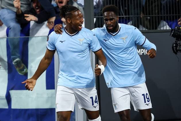 Fp Roma 17 04 2025 - Europa League Lazio-FK Bodo Glimt foto Federico Proietti Image nella foto: esultanza gol Tijjani Noslin 