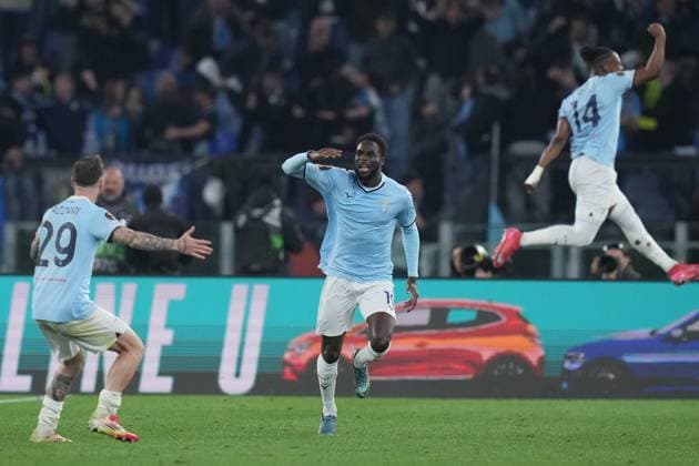 Lazio™s Boulaye Dia celebrates after scoring 3-0 during the UEFA Europa League between Lazio and Bodo Glimt at the Olympic Stadium in Rome, Italy - Thursday 17 April 2025 - Soccer  Copyright: xAlfredoxFalcone LaPressex